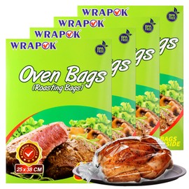 WRAPOK Roasting Cooking Bags Oven Chicken Bag For Meat Poultry Fish Seafood Vegetable, Small - 32 Bags (10 x 15 Inch)