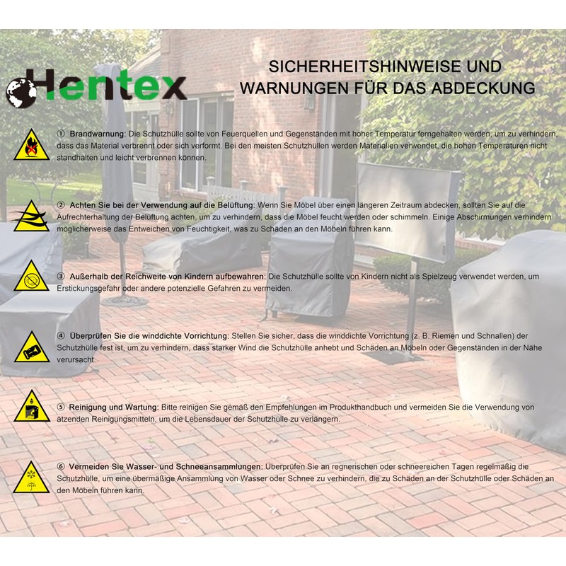 HENTEX Parasol Protective Cover, with Foldable Fibreglass Rod, Cantilever Parasol,