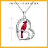 Cardinal Necklace Sterling Silver Red Cardinal Necklaces for Women Crystal