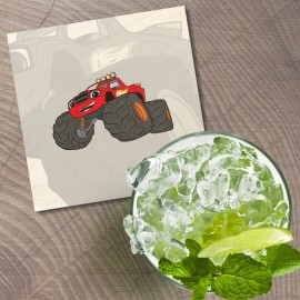 Unbranded Blaze Cartoon 4'' X 4'' Square Wooden Coaster