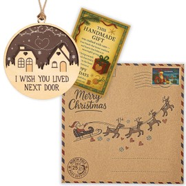 Best Friend gifts, I Wish You Lived Next Door, Christmas Ornaments 2025, Long Distance Friendship Gift – Best Friend Ornament for Christmas Tree – Gift for Neighbor, Christmas Tree Ornaments