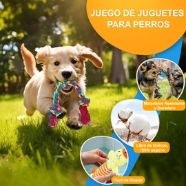 Juguetes para Perros Pequeños 15 Piezas, Juguetes Cuerda para Perro Morder con Nudo, Cuerdas Duraderos para Masticar Cachorro, Juego de Juguetes para Perros Limpiar Dientes y Alivia el Estrés