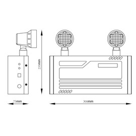 TANLUX Steel Housing Emergency Lights with Remote Capabilities, Battery Pack, Commercial Battery Unit Emergency Lights with 2 by 2 watts Head, Up to 4 Hours Emergency Duration Time