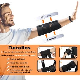 Codera para Epicondilitis, Codera Ajustable con 2 Barras de Aluminio,Disponible Como Codera para Gym,Férula para Codo y Antebrazo Muy Transpirable,Codera para Tendinitis y Codo de Tenista