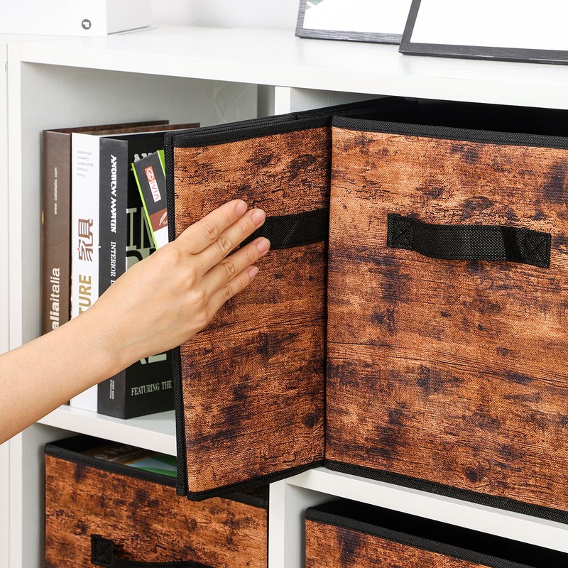 Stero Fabric Storage Cubes, 3 Pack Foldable Storage Bins with