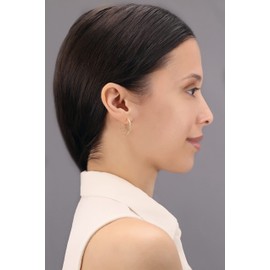 14k Yellow Gold Spiral Textured Round Hoop Earrings, 2mm thickness, Yellow Gold, No Gemstone