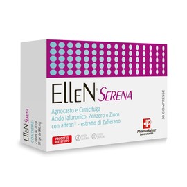 Ellen Serena Integratore Alimentare per Donne in Menopausa - a base di Agnocasto, Cimicifuga, Zenzero e Zafferano, con Acido Ialuronico e Zinco - 30 compresse - Prodotto brevettato
