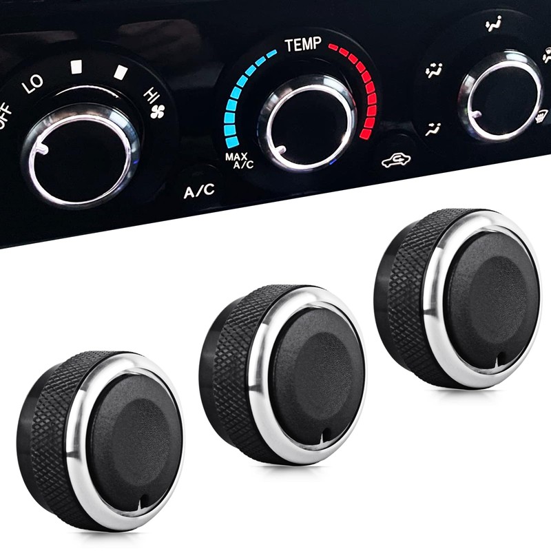 Xislet 3Pcs Tacoma AC Knobs Replacement Compatible with 2005-2015 Toyota