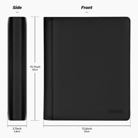 Sibonic 9 Pocket TopLoader Binder, Holds 360 3”x4” Toploader Hard Cases, Sleeves Card Collection Binder, 20 Double Sided Pages, Compatible with Trading & Sports Holder - Black