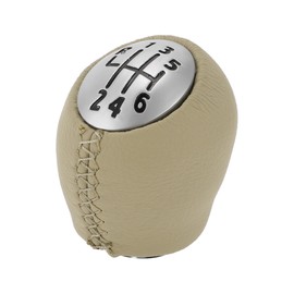 TUCKBOLD 6 Speed Manual Gear Shift Knob for Renault Clio | Front Automotive Gearbox Stick Shifter Lever Knob Black Beige Plastic Faux Leather 1 Pcs