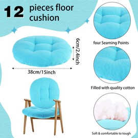 Gerrii 12 Pieces Classroom Floor Cushions with Handles Flexible Floor Seating Cushions Pillows School Chairs in Home School Classroom Kindergarten Daycare Nursery(Classic Color,Round)