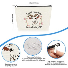 Goat Lover Gift Funny Goat Makeup Bag Goat Gifts for Women Girls Animal Lover Gift Cosmetic Bag Goat Themed Gifts Crazy Goat Lady Gifts Birthday Graduation Gifts for Her Best Friend Make Up Pouch