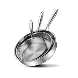 VENTION Tri-Ply Stainless Steel Frying Pans Set, 8”/10”/12” Induction Cooking Pans, PFOA&PTFE Free Skillet with Ergonomic Handle, Dishwasher and Oven Safe