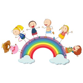 2 x Stickers Flag Children's Rainbow 8 x 5 cm Sticker Flag Car Sticker