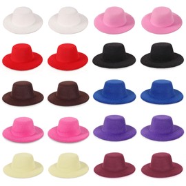 20 Pieces Formal Mini Hats Craft Top Hat Small Mini Top Hat Wine Flat Hats Set Miniature Cylinder Magician Hats Snowman Cute Small Hat DIY Mini Hats Christmas Festival Decoration