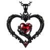 REDSUN - Collar de mano con esqueleto y corazón negro