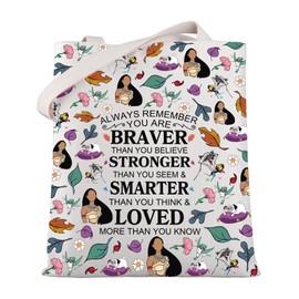 WSNANG Indian Princess Tote Bag Princess Fans Gifts Shopping Bag for Fairy Tale Fans Princess Squad Gifts(PocaH TB)