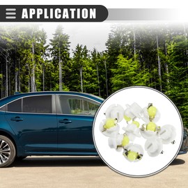 Motoforti Universal T5 B8.4D Car LED Dashboard Light,Plastic Metal,White,10pcs