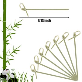 4000 Pcs Bamboo Cocktail Picks Looped Knot Skewers 4.13 Inch