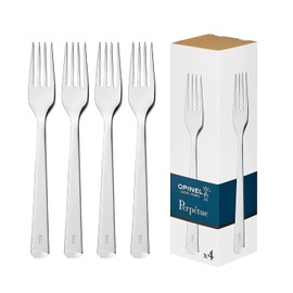 Opinel Stainless Steel Perpétue Fork Set of 4, Easy to Clean, Dishwasher Safe, 20.0 cm
