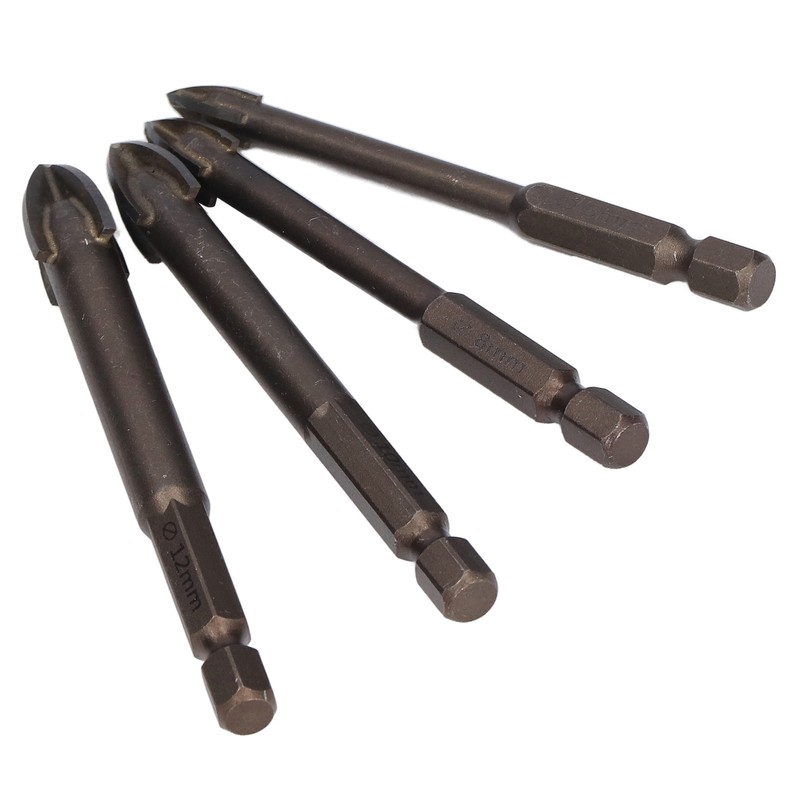 5Pcs Cross Tile Drill Bit Carbide Hex Shank Drills Bits