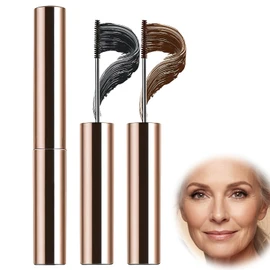 2 PCS Mascara for Older Women, Brown and Black Volume Length Lasting Smudge Proof Telescopic Tubing Mascara for Sensitive Eyes
