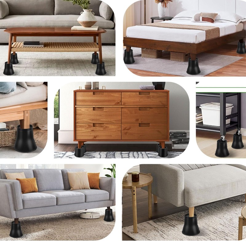 ANNKUT Bed Risers 6 Inch Heavy Duty, Round Furniture Risers