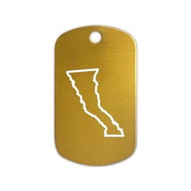 RDW Baja California State Shaped Aluminum Keychain GI Dog Tag bs mexico lower california - Gold