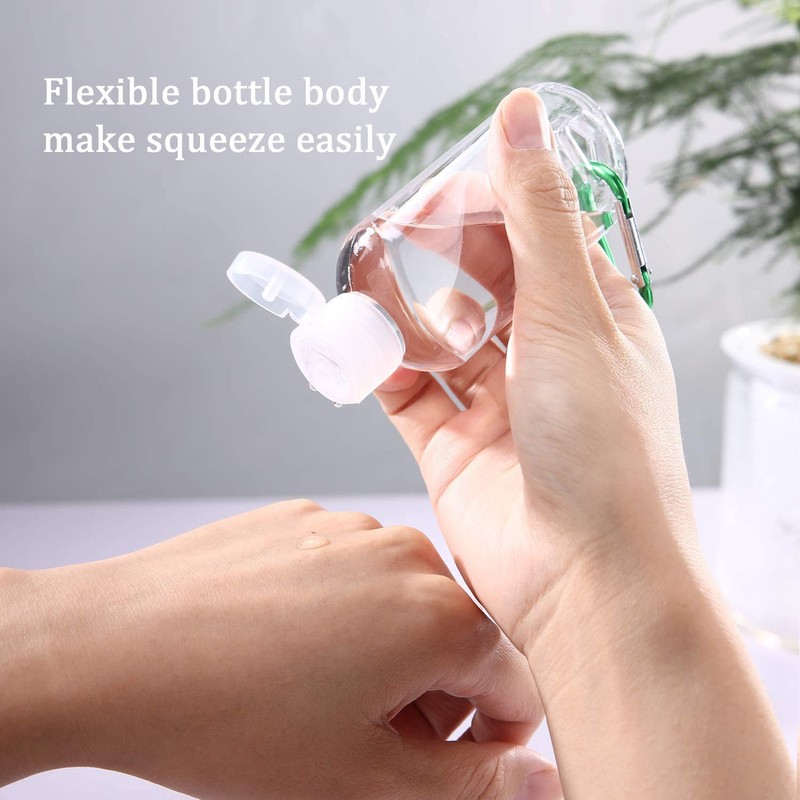VHOPMORE 8 Pcs Travel Size Bottles with Keychain Hand Sanitizer