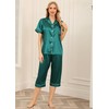 Vlazom Women's Pyjamas Sets, Silk Pj's Set Short Sleeve Button