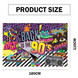 YQWIN 90s Backdrop 90s Party Decorations Back to The 90s Backdrop 90s Birthday Backdrop 90s Banner Hip Hop 90's Banner 90s Background Retro Radio Background for 80s 90s Birthday Party Decorations