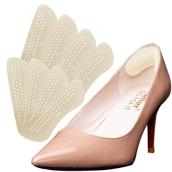 WUBAYI 4 Paar Fersengriffe, Fersenklammern für High Heels, Hautton-Silikon-Fersenpolster, für