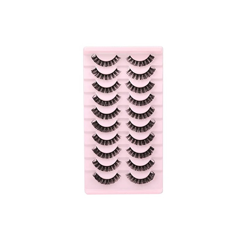 wiwoseo Eyelashes Russian Strip Lashes D Curly Natural Wispy Fluffy