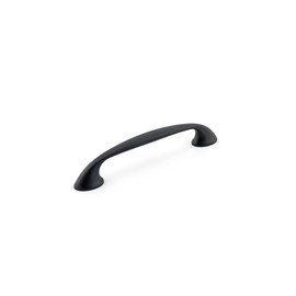 Richelieu Hardware BP7226128900 Montréal Collection 5 1/16-inch (128 mm) Center-to-Center Matte Black Transitional Curved Cabinet and Drawer Pull Handle for Kitchen, Bathroom, and Furniture