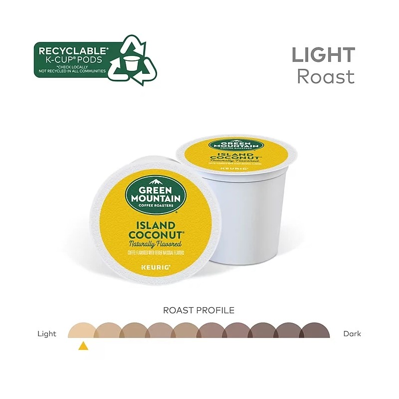 Green Mountain Coffee Roasters Island Coconut Coffee Keurig K-Cup Pods