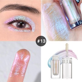 Multichrome Glitter Liquid Eyeshadow, Chameleon Eyeshadow Color Shifting, Holographic Metallic Sparkle Eye Shadow, Long-Lasting Waterproof, High Pigment for Party & Daily Makeup#13
