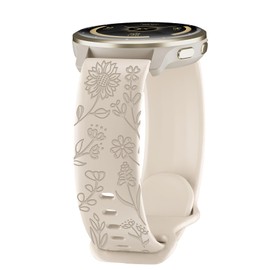 HQzon 22mm Soft Silicone Watch Band Compatible with Garmin Venu 3/Vivoactive 4/Venu 2/Venu 4 45mm, Sunflower Print Waterproof Replacement Band for Forerunner 265/255 Women