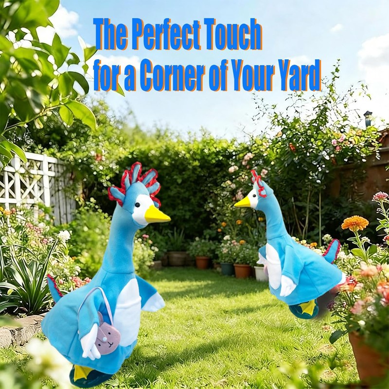 Blue Axolotl Porch Goose Outfits for Outdoor Yard Decor Lawn
