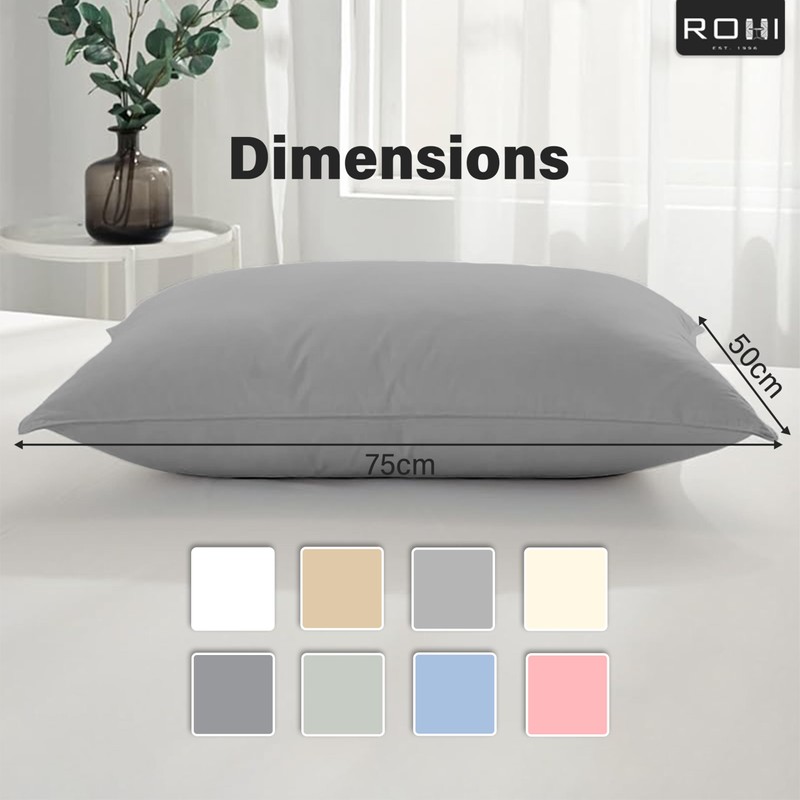 Rohi Microfibre Silver Pillowcases 4 Pack – Ultra Soft &