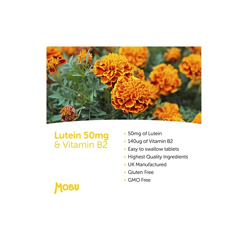 Lutein 50mg and Vitamin B2 | 120 Tablets | Vision