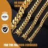 10mm Gold Plated Stainless Steel Cuban Link Chain Necklace &