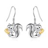 URONE Squirrel Earrings 925 Sterling Silver Cute Squirrel Acorn Earrings
