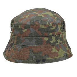 German Army Style Bucket Cap Tacgear Boonie hat Flecktarn Camouflage Ripstop (Large)