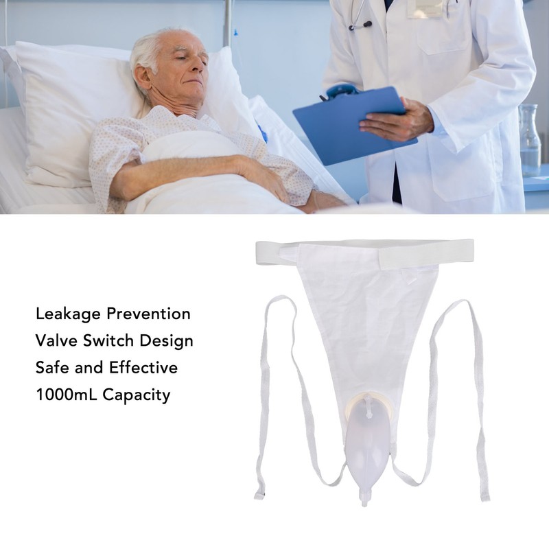 Men Urine Collector Bag Reusable Urinal Pee Holder 1000mL Wearable