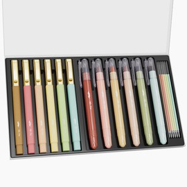 Mr. Pen- Bible Highlighters and Pens No Bleed with Case, Warm Earthy Tones, 19 pcs, 6 x Gel Highlighters, 6 x 0.7mm Ballpoint Bible Pens with 6 x Refills