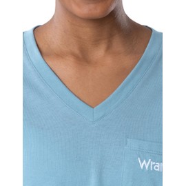 Wrangler Women's Short Sleeve V-Neck Sleepshirt, Ashley Blue, 2X