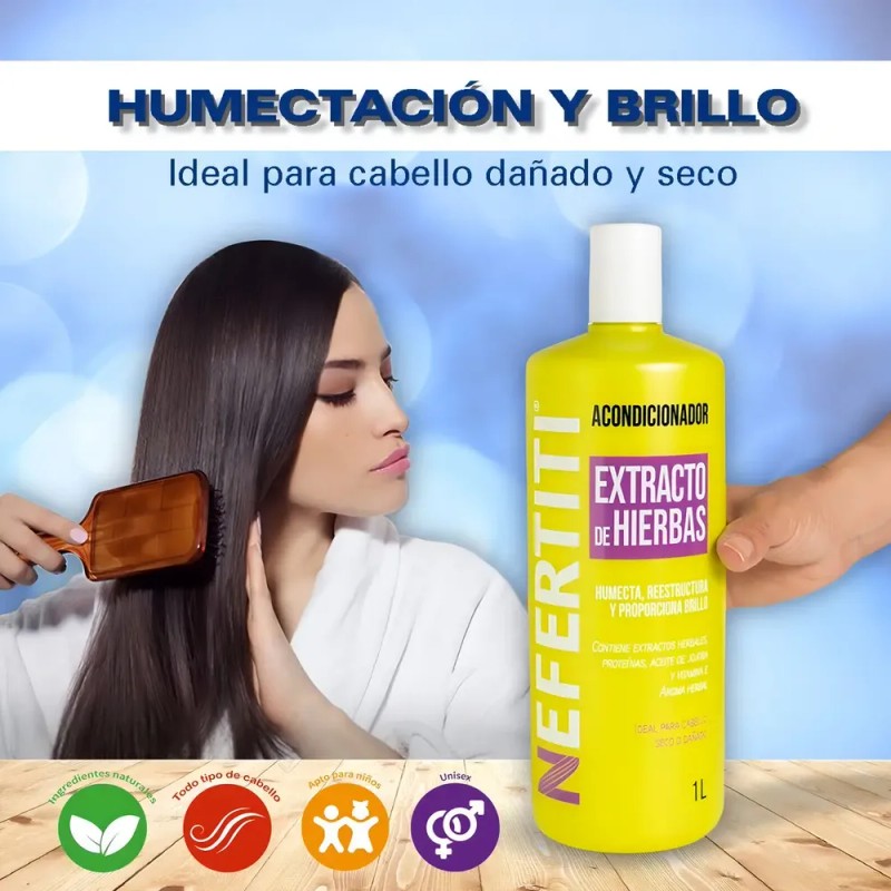 Shampoo y Aondicionador Nefertiti Cabello Seco O Dañado Extracto De