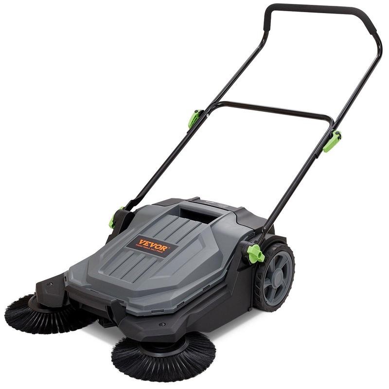 VEVOR Walk-behind Hand Push Floor Sweeper, 25.6" Sweeping Width Floor