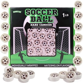 Soccer Ball Candy, Individually Wrapped Sports Treats, Bulk Team Party Favor Snacks, 1 Pound Box, 110 Pieces