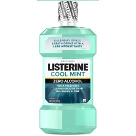 Listerine Zero Alcohol Cool Mint Mouthwash, Alcohol-Free, 1 L